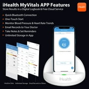 iHealth Ease Wireless Bluetooth Digital Upper Arm Blood Pressure Monitor Kit with Cuff, Battery