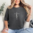 thumbnail image 2 of Faith Cross Embroidery Christian T-Shirt for Men Women, 2 of 6