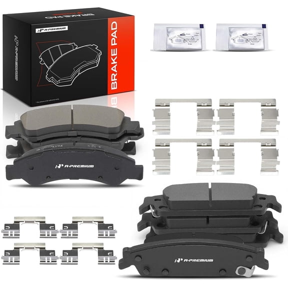 A-Premium Front & Rear Ceramic Disc Brake Pads Set Compatible with Select Cadillac Chevy and GMC Models - Silverado 1500/Sierra 1500 14-18 Escalade/Escalade ESV/Suburban/Tahoe/Yukon XL/Yukon 15-20
