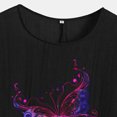 thumbnail image 4 of DDAPJ pyju Butterfly Shirts for Women Oversized Cotton Linen Crewneck T Shirt 2025 Fashion Casual Summer Short Sleeve Tops Daily Sales Black L, 4 of 5