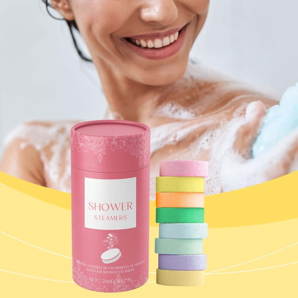 Bombas de Ducha de Aromaterapia (Paquete de 8) con Aceites Esenciales Puros para El Hogar, Spa, Alivio Del Estrés | Regalos para Mujeres: Bombas de Baño Relajantes