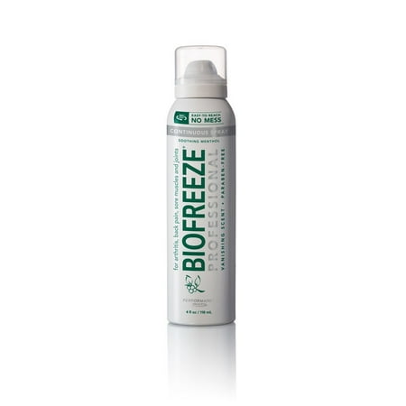 Professional Pain Relief Spray, 4 oz. Aerosol Spray, Colorless Biofreeze - Pack of