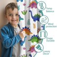 thumbnail image 3 of Blackout Kids Curtains,Bright Colored Dinosaur and Leaf Pattern Childrens Insulated Curtains Set Of 2,Bedroom Essentials,Toddler Room Decor 52"x63", 3 of 5