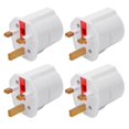 thumbnail image 1 of 4PCS EU to Conversion Plug Grounding 2 Pin to 3 Pin Adapter Converter with Fuse 250V 13A White, 1 of 5