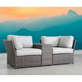 thumbnail image 2 of Living Source International Outdoor Wicker Loveseat with Cushion in Brown/Gray, 2 of 2