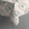 thumbnail image 5 of Beige Boho Bohemia Rainbows Hearts Pattern Square Tablecloth,Waterproof Square Table Cover,Wipeable Spillproof Washable Table Cover for Home Kitchen Party Decor 52"x52"(132x132cm), 5 of 6