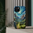 thumbnail image 4 of DistinctInk MagSafe Tough Case for Apple iPhone 15 Plus (6.7" Screen) - Seeking Divine Help from the Mountains - Raised Bezel Screen Guard, 4 of 6