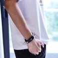 thumbnail image 2 of Bracelet en Cuir PU Style Punk avec Rivets Accentués, 2 of 5