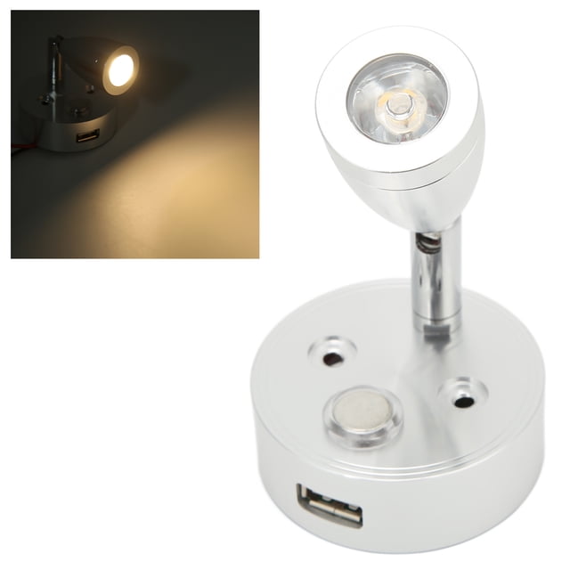 Luces Interiores de RV, Luz de lectura de RV Lámpara de Noche Larga Durabilidad Cálido Rotable White 10V-30V 3W Para La AUTOCARAVANA DE LA CARAVANA DEL BARCO