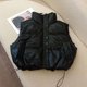 thumbnail image 3 of Chaleco de plumón de algodón para mujer, chaqueta con cuello levantado, holgada, recortada, sin mangas, Otoño e Invierno, 3 of 5