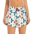 thumbnail image 2 of Goofa Floral Strawberr Printed Women 2 in 1 Running Shorts,Quick Dry Athletic Workout Shorts,High Waisted Athletic Shorts with Liner Pockets-, 2 of 9