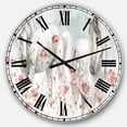 thumbnail image 1 of Designart 'Watercolors Pink Wild Horses Traditional Wall Clock, 1 of 4