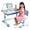 Blue #3, variant on Floseru Kids Desk and Chair Set, Height Adjustable Astronaut Pattern Children School Desk with Shelf & Large Drawers, Kids Writing Study Table for Boys Girls 6