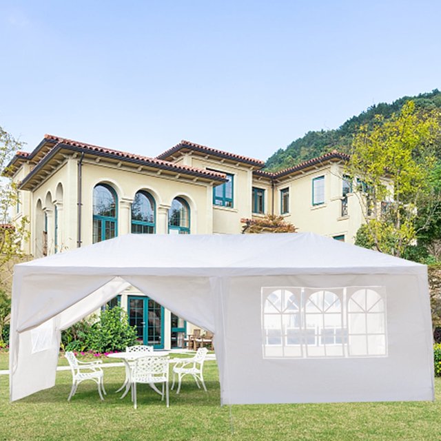 Zimtown Carpa para Fiestas de 10' x 20', Carpa para Bodas con Dosel, Pabellón para Bodas con 6 Lados y 2 Puertas