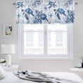 thumbnail image 3 of 2 Pack Retro Sea Turtles Valance for Window Jellyfish Sea Stars Corals Ocean Animals Kitchen Valance Rod Pocket Short Curtain Topper Decorative Window Treatment for Living Room Bedroom 42"x12", 3 of 8