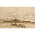 thumbnail image 2 of Claude Lorrain 18x13 Black Ornate Wood Framed Double Matted Museum Art Print Titled - Landscape in Latium with Farm Laborers (1660-1663), 2 of 5