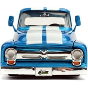 Jada Toys 31541 1956 Ford F100 Pickup Truck Metallic Stripes & Extra Wheels Just Trucks Series 1 by 24 Diecast Model Car Play Vehicle