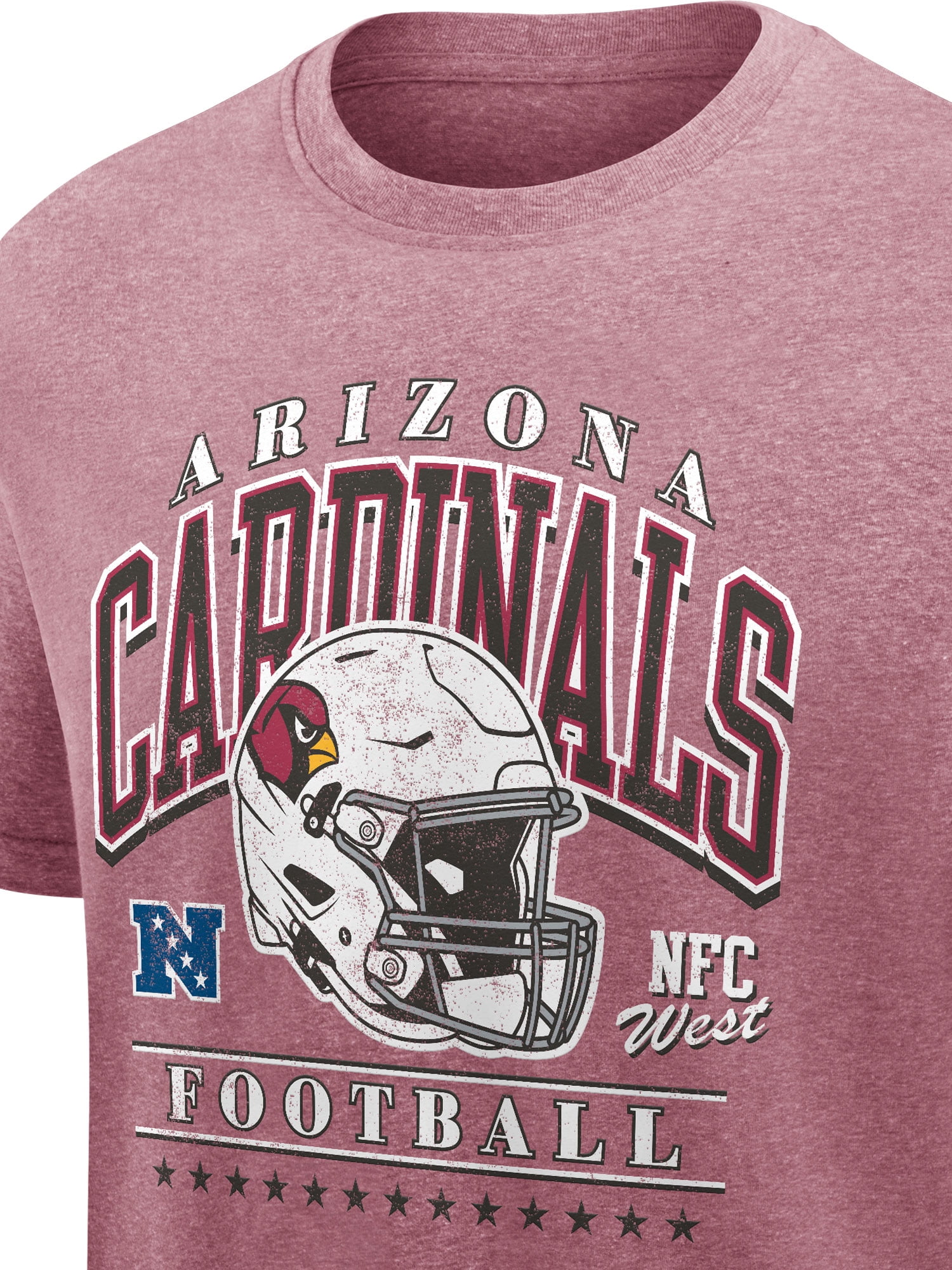 NFL Arizona Cardinals Men's Synthetic Red Heather Short Sleeve T-Shirt