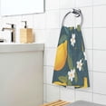 thumbnail image 3 of Yayeee 2 Pack Hand Towels for Bathroom 100% Cotton 16" x 28" Soft Absorbent Kitchen Towel, Green Lemons, 3 of 7