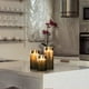 thumbnail image 5 of Paquete de 3 velas LED sin llama JAMW vidrio negro premium con control remoto, 5 of 5