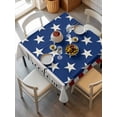 thumbnail image 6 of 4th of July Table Cloth, Independence Day American Flag Red Striped Blue Star Waterproof Tablecloth for Square Tables, Washable Fabric Table Cover for Restaurant Kitchen Dining Tables 54"x54", 6 of 6