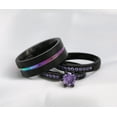 thumbnail image 4 of Matching Rings Couple Rings Black Gold Plated 1CT Purple Cz Women Wedding Ring Sets, 4 of 7