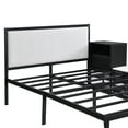 thumbnail image 4 of Euroco Metal Full Size Platform Bed with Two-Tier Storage Shelves, Wooden Storage Cabinet for Kids Teens, Black, 4 of 11