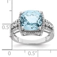 thumbnail image 2 of Sterling Silver Rhodium Diam. & Checker-Cut Sky Blue Topaz Ring QR3051LSBT, 2 of 4