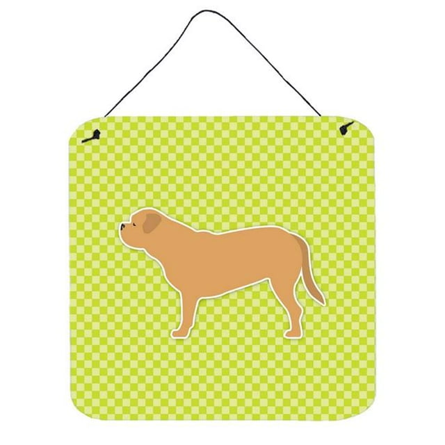 Dogue de Bordeaux Checkerboard Green Wall or Door Hanging Prints