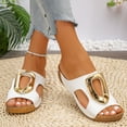 thumbnail image 5 of Censtreet Women Basic Plain Slippers Slip On Sandals Slides Casual Peep Toe Beach, 5 of 9