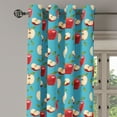 thumbnail image 3 of Ambesonne Fruits Grommet Curtain, Red Delicious Apples Motif, 50" x 63", Cream Blue and Ruby, 3 of 6