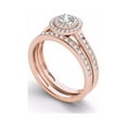 thumbnail image 2 of 3/4 Carat T.W. Diamond Double Halo 10kt Rose Gold Engagement Ring Set, 2 of 4