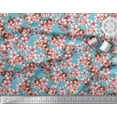 thumbnail image 2 of Soimoi Blue Poly Georgette Fabric Blossom Floral Print Fabric by the Yard 42 Inch Wide, 2 of 3