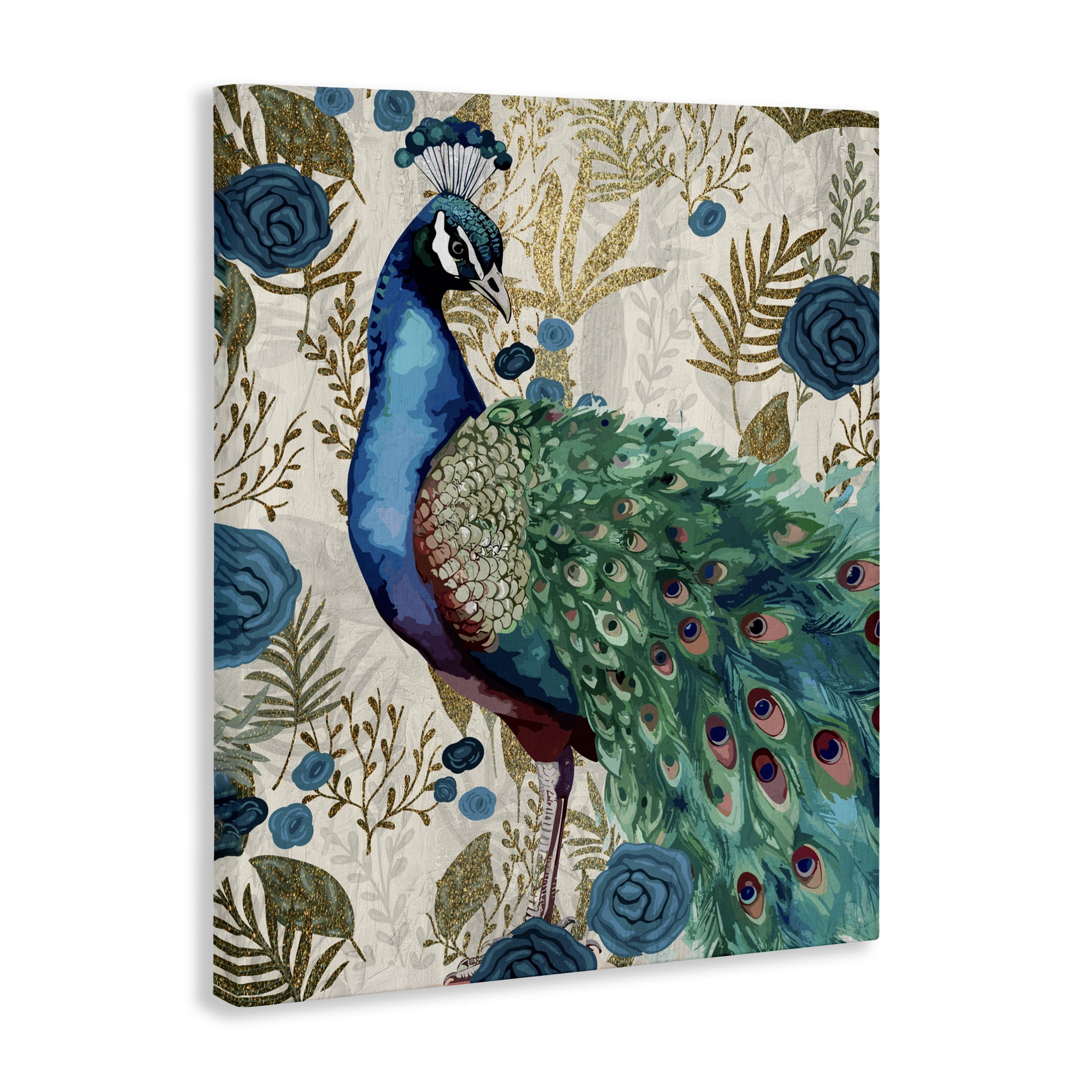 Stupell Industries Rococo Peacock Pride Canvas Wall Art, design by Kim Allen