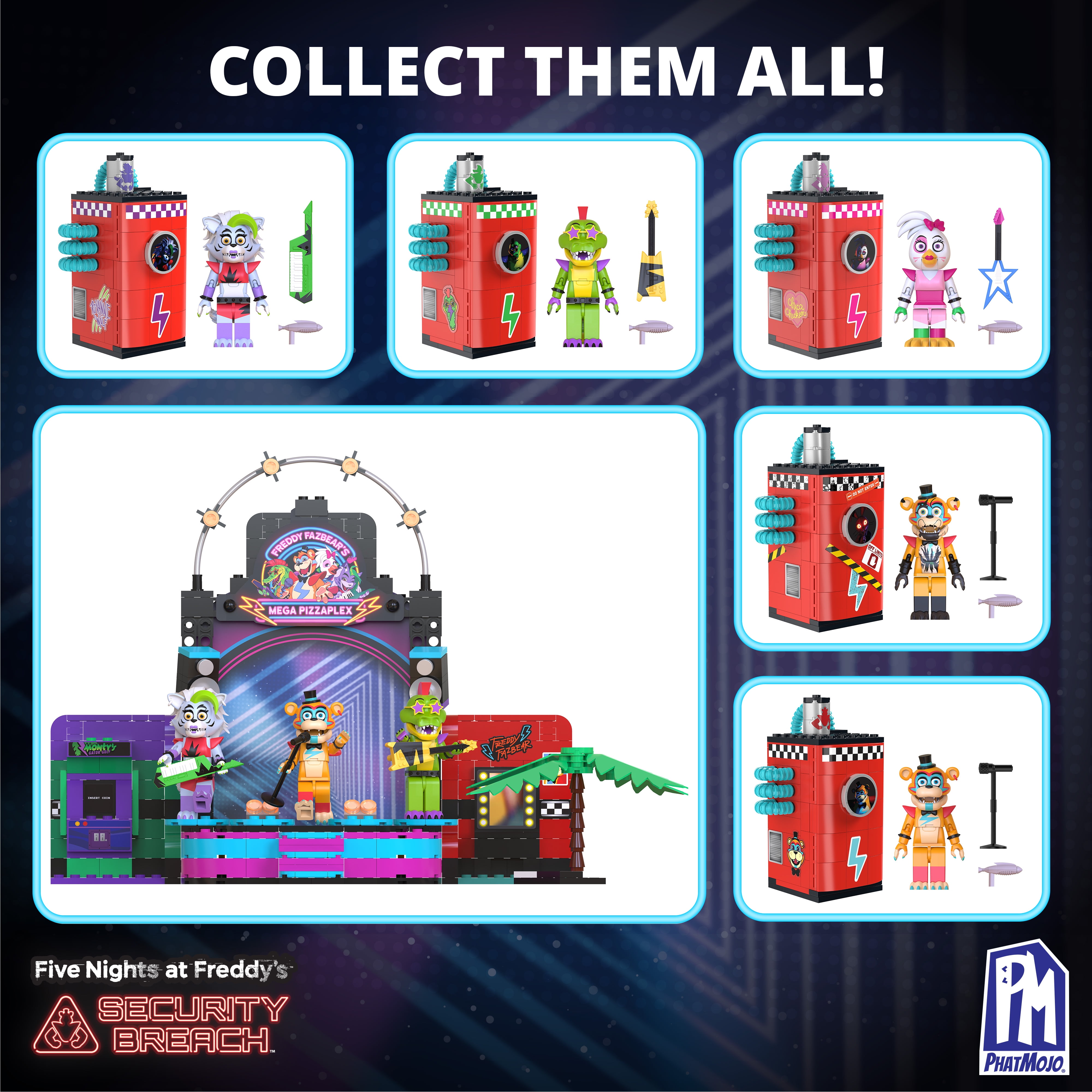 FIVE NIGHTS AT FREDDY’S - Phat$tacks Mega Pizzaplex Deluxe Buildable Playset (454 pieces, Series 1)