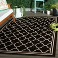 thumbnail image 3 of Safavieh Courtyard Alina Geometric Quatrefoil Indoor/Outdoor Area Rug, Black/Beige, 5'3" x 7'7", 3 of 17