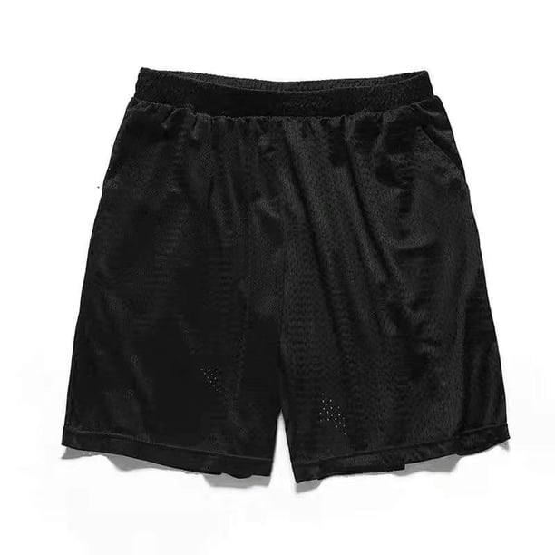 * Pantalones Cortos Para Hombre De Baloncesto De Doble Capa Americanas Pero Deportivos Falsos De Dos Piezas Para Correr Fitness Tres Cuartos Cinturón Forro Veranopangjing