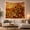 Harvest Sunset, variant on Sunflowers under Wavy Sunset Rays with Sparkles, Playful Psychedelic for Flower Lovers, Floral Wall Art, Housewarming Gift, Tapestry Wall Hanging for Bedroom and Studio