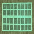 thumbnail image 1 of Ahgly Company Machine Washable Indoor Square Abstract Turquoise Blue Modern Area Rugs, 7' Square, 1 of 4