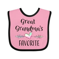 Inktastic Great Grandmas Favorite Heart Great Grandchild Boys or Girls Baby Bib