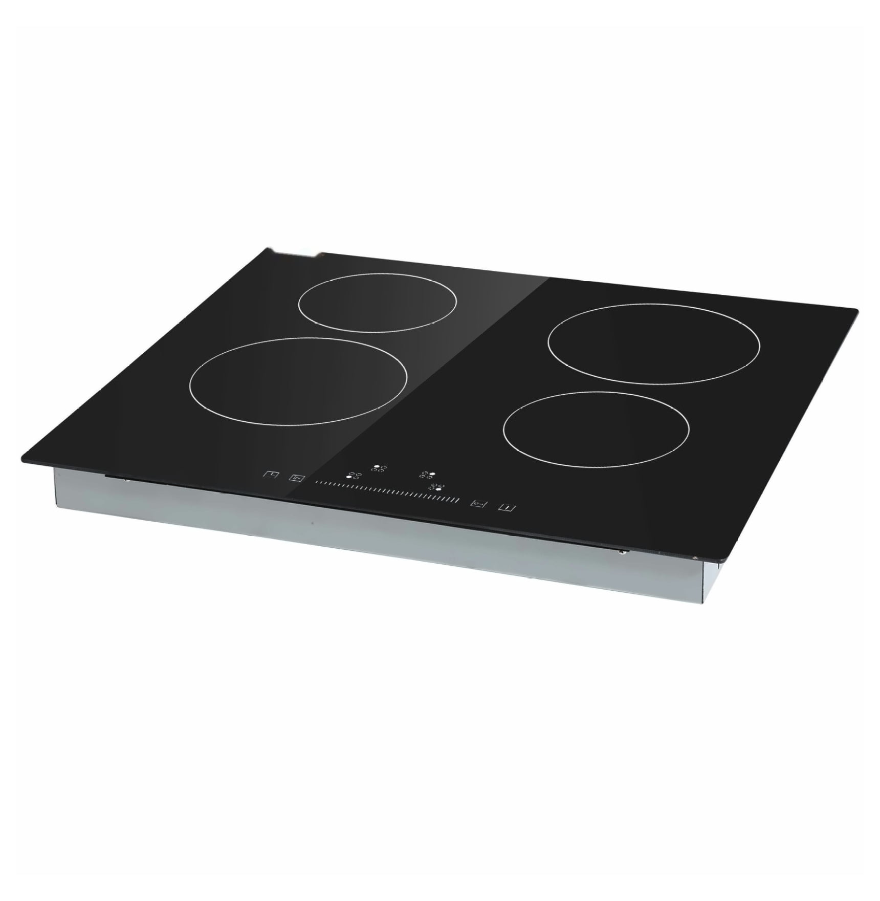 Electric Stove Top 23.2 x 20.5 inch, 4 Burner Glass Cooktop, 240V Radiant Cooktop with Touch Control, Timer & Child Lock, 9 Power Levels for Boiling, Simmering & Frying