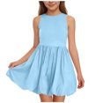 thumbnail image 2 of Tdoqot Girls Tank Dresses with Pockets- Casual Flowy Sleeveless Summer Kids Sundress Light Blue Size 5-14, 2 of 6