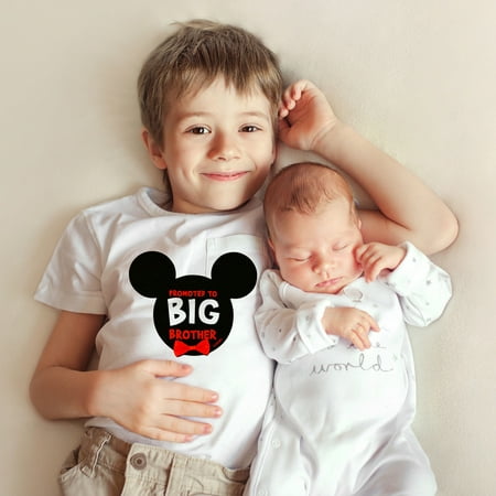 Big Brother Sticker - Disney Mickey Mouse Big Brother Photo Sharing Belly Sticker, Little Boy, Age 2-7