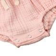 thumbnail image 4 of Baby Girls Romper Solid Color Ruffle Sleeveless Backless+Headband Outfits Clothes, 4 of 5