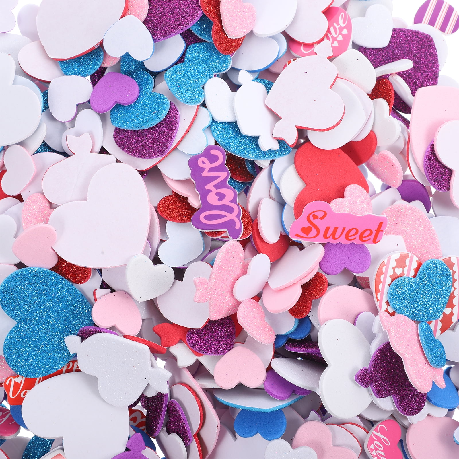 WRISTBIQUE Valentines DIY Craft Stickers Durable Hearts for Picture Frames