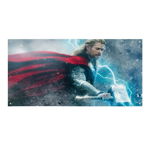 Thor-Theme Backdrops Banner Birthday Party Decor Supplies Personalized Party Backdrop Decoration,5x3ft(150x90cm)