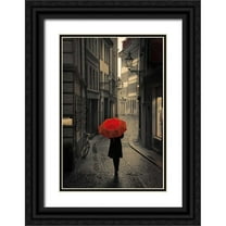 Corso, Stefano 13x18 Black Ornate Wood Framed with Double Matting Museum Art Print Titled - Red Rain