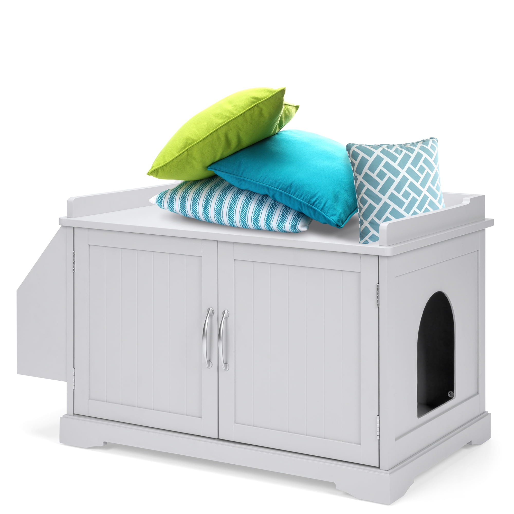 Best Choice Products Large Wooden Indoor Cat Litter Box ...