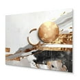 thumbnail image 2 of Designart "Marbled Meditations Gold and White II" Abstract Marble Metal Wall Art, 2 of 4