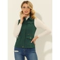 thumbnail image 2 of Chaqueta con Cremallera Allegra K Anorak Utility Chaleco Mujer Verde Oscuro XS, 2 of 5
